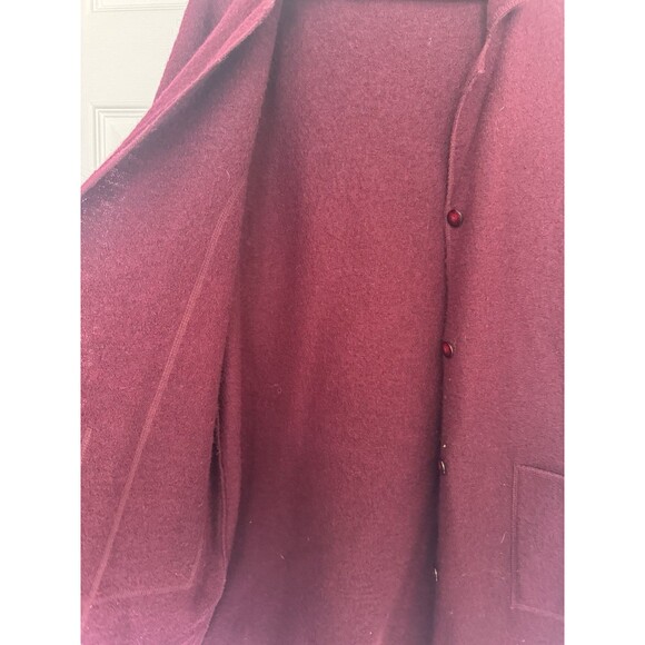 Crazy Horse 100% Wool Burgundy Large Womens Cardigan Red  Pockets - Picture 5 of 10